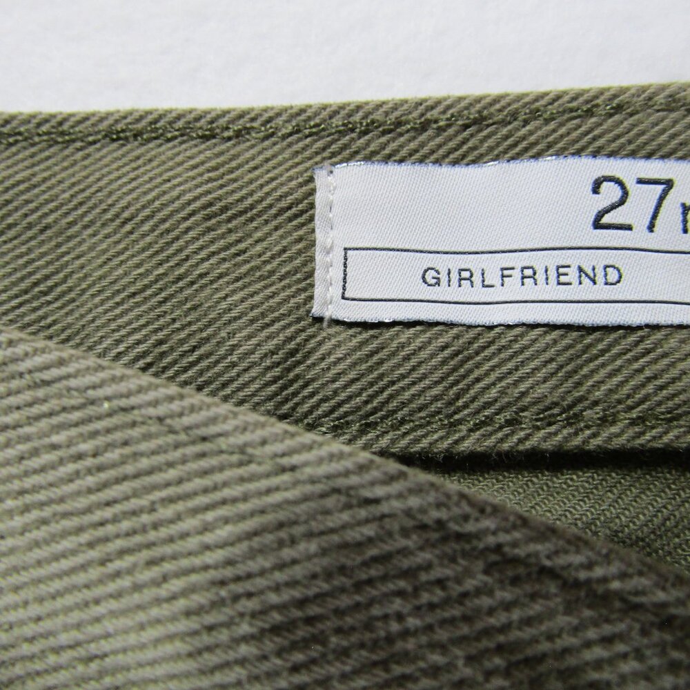 Gap Women’s Green Girlfriend Mid-rise Distressed Jeans, Size 27R - Picture 7 of 9